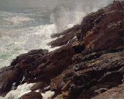 Winslow Homer High Cliff,Coast of Maine painting